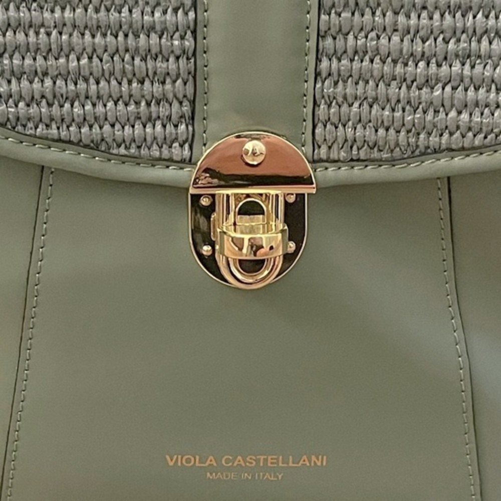 Viola Castellani Raffia Flap Backpack - Picture 2 of 9